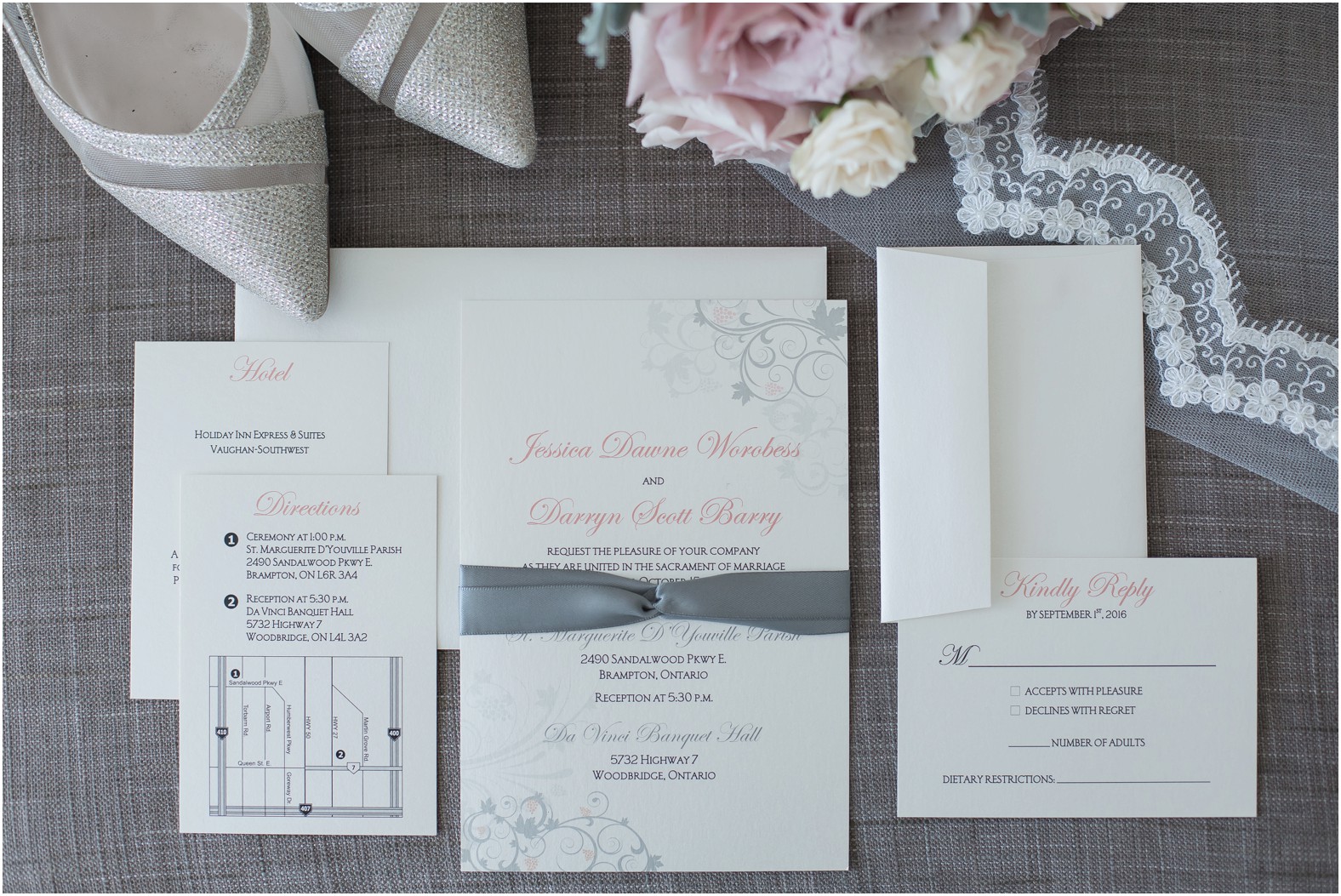 grey lace wedding invite inspiration
