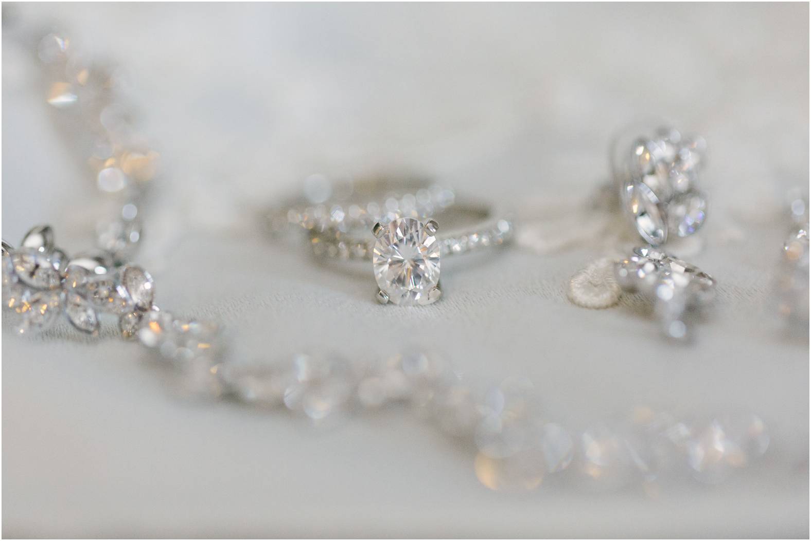 close up of diamond wedding ring
