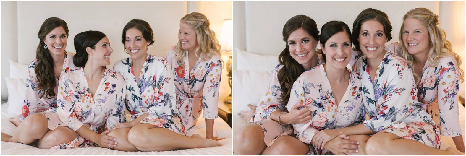 Bridesmaids robes floral design