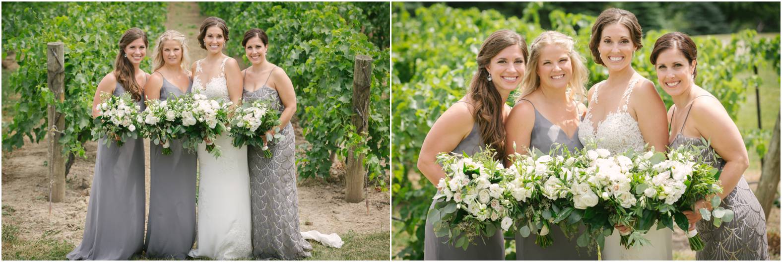 Vineyard bridal party portraits