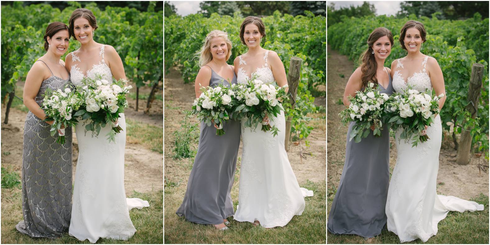 Vineyard bridal party portraits