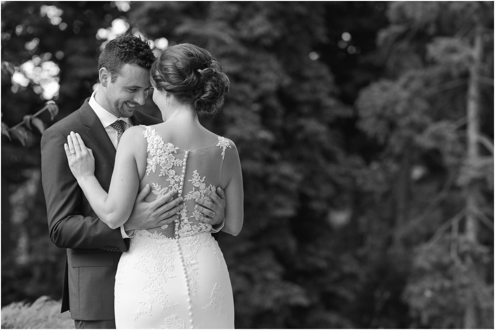 black and white bridal portraits Rodman Hall