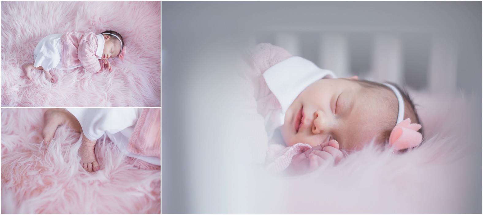 Pink and grey newborn photography
