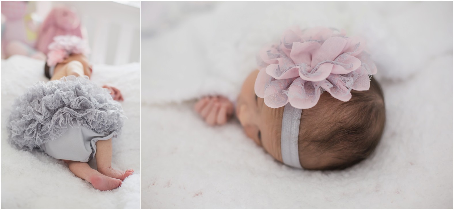Grey tutu newborn photography