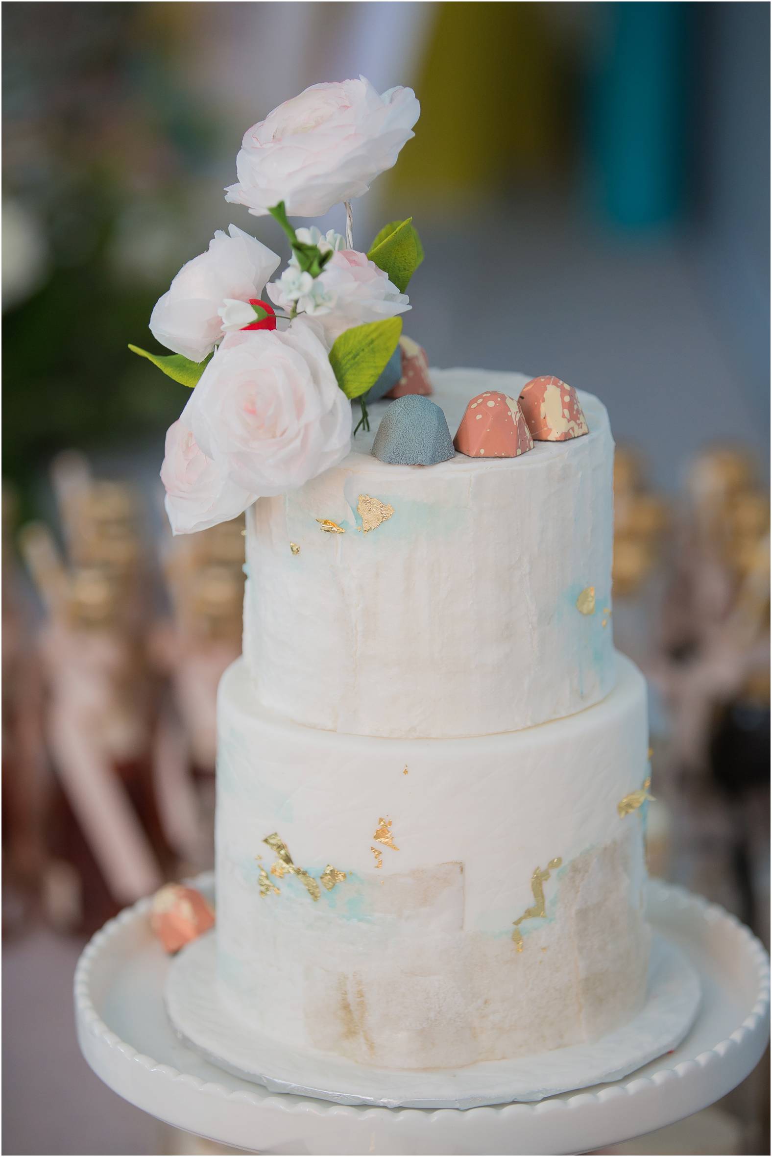 Geometric chocolate cake toppers