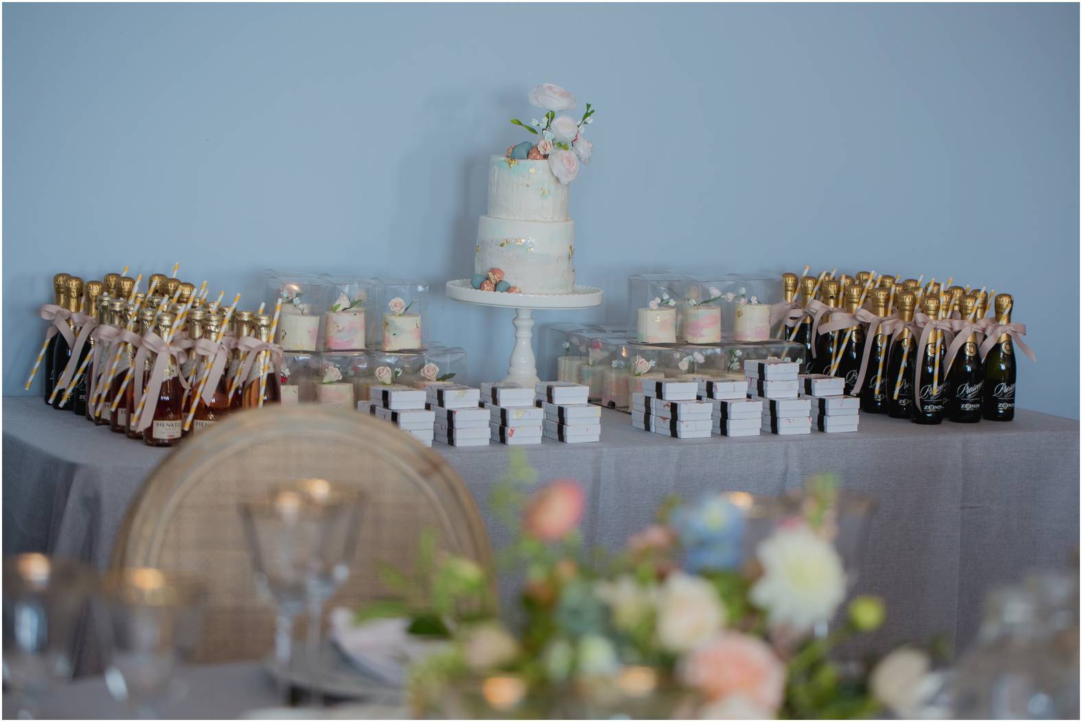 Cake and guest favour table
