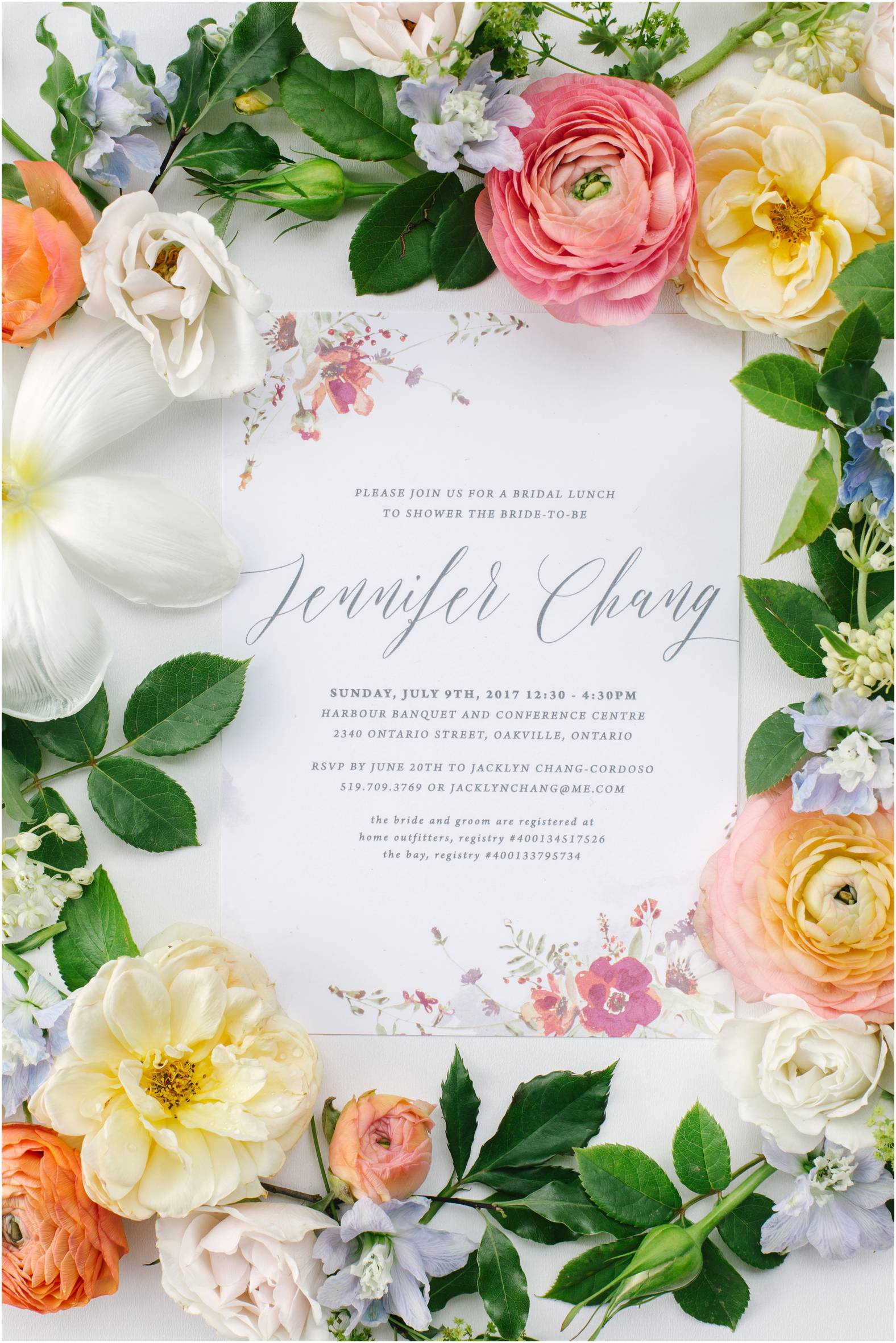 spring inspired bridal shower invitation suite